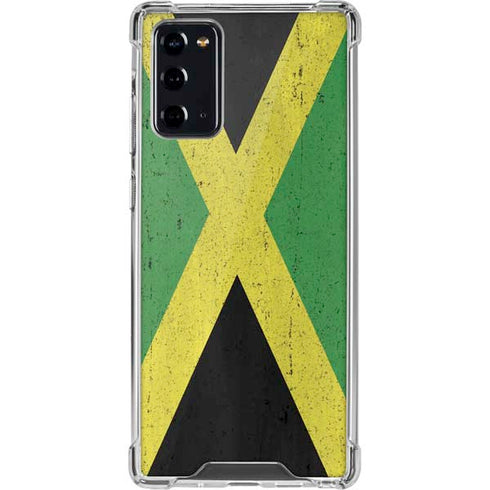 Jamaica Flag Distressed Galaxy Note20 5G Clear Case
